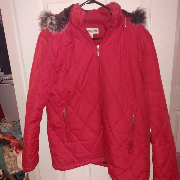 Cherokee size 12 XL winter parka coat color red - Picture 2 of 3